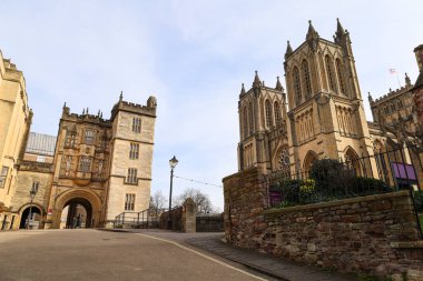 Bristol, England- March 29, 2024: The Abbot's Gatehouse next to the Bristol Cathedral clipart