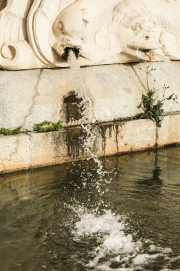 Madrid 'deki Parterre Garden' daki Fuente de la Concha 'nın mimari detayları