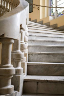 Madrid, İspanya - 8 Nisan 2024: Madrid 'de Antonio Palacios tarafından tasarlanan Circulo de Bellas Sanat binasının mimari detayları