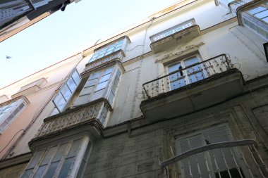 Typical houses in the old town of Cadiz, Andalusia, Spain clipart