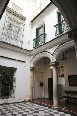 Puerto de Santa Maria, Cadiz, Endülüs, İspanya... 23 Ekim 2023, Santa Maria Şehir Müzesi 'nin mimari detayları.