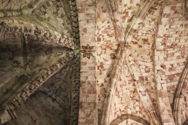 Avila, Castilla y Leon, İspanya... 18 Ağustos 2024: Avila Katedrali 'nin İçi' nin güzel mimari detayları, Avila 'nın eski şehri Katedrali,