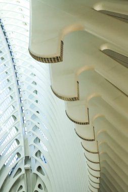 Valencia, İspanya 27 Aralık 2024 La Caixa Vakfı sponsorluğundaki Caixaforum binasının mimari detayları. Santiago Calatrava tarafından tasarlanan Ciudad de Las Artes y Las Ciencias 'da bir kültür merkezi ve müze.