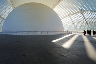 Valencia, İspanya 27 Aralık 2024 Valencia 'daki L' Hemispheric binasının mimari detayları.