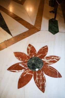 Valencia, İspanya... 25 Şubat 2025 Valencia 'daki Dos Aguas Markizi' nin mermer zemin.