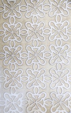 İspanya 'nın eski şehri Segovia' da oyulmuş taş bir ev duvarı.