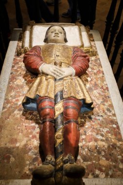 Segovia, Castilla y Leon, İspanya - 5 Nisan 2025: Segovia Katedrali 'ndeki Santa Catalina Kilisesi' nde Don Pedro Bebek Cenaze Töreni