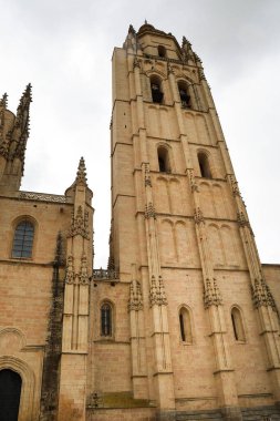 Segovia, Castilla y Leon, İspanya - 5 Nisan 2025 Segovia Katedrali 'nin mimari detayları