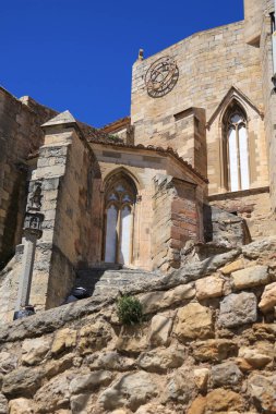 Morella kasabası, Castellon, İspanya 'daki Santa Maria Belediye Başkanı Kilisesi' nin mimari detayları