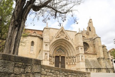 Morella kasabası, Castellon, İspanya 'daki Santa Maria Belediye Başkanı Kilisesi' nin mimari detayları