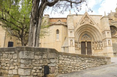 Morella kasabası, Castellon, İspanya 'daki Santa Maria Belediye Başkanı Kilisesi' nin mimari detayları