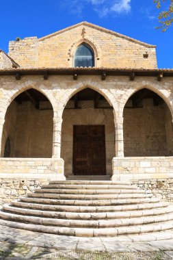 Morella kasabası, Castellon, İspanya 'daki San Francisco Manastırı' nın mimari detayları.