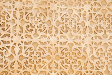 İspanya 'nın eski şehri Segovia' da oyulmuş taş bir ev duvarı.