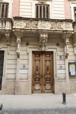 Novelda, Alicante, Spain- September 18, 2025: Old and majestic facade of the Modernist House Museum in Novelda, Alicante