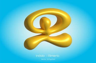 Indalo symbol gold 3d for designers clipart