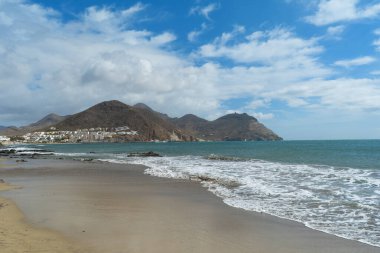 Small town with beach in Almeria Spain, a relaxing place to spend your holidays clipart