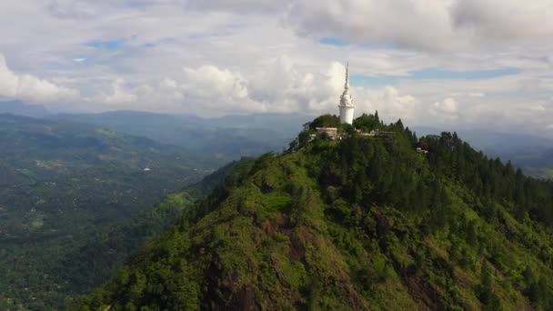 Aerial Drone Ambuluwawa Biodiversity Complex Known Multi Religion Center Gampola — Stockvideo