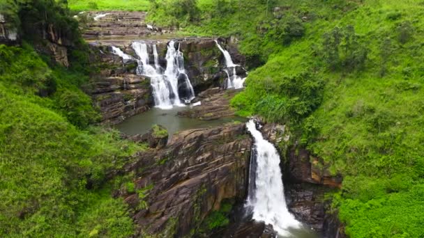 Clair Falls Tropical Mountain Jungle Sri Lanka — Video Stock