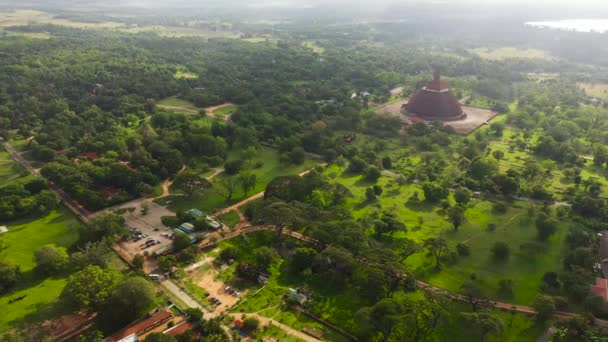 Top View Buddhist Temples Monasteries Anuradhapura Sri Lanka — Stockvideo