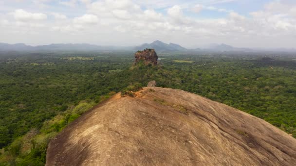 Sigiriya Rock Fortress Pidurangala Rock Famous Tourist Place Sri Lanka — Wideo stockowe