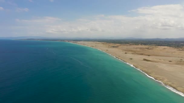 Aerial View Tropical Sandy Beach Paoay Sand Dunes Ilocos Norte — Stock Video