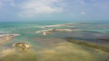Low lying white sandy islands known as Adams bridge. Talaimannar, Sri Lanka