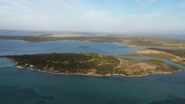 Top view of Tropical islands and lagoons. Jaffna, Sri Lanka.