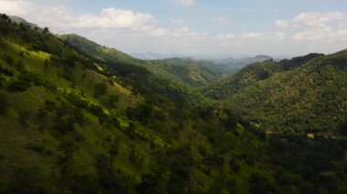 Tropical landscape with mountains and jungle view from above. Mountain landscape in Sri Lanka.