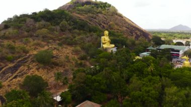 Buddha statue, Seated Buddha on rock. Sri Lanka.