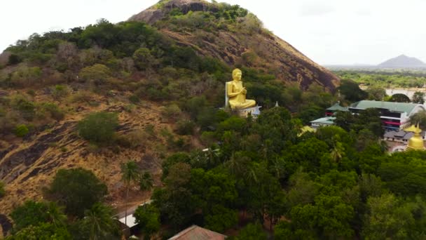 Buddha Statue Seated Buddha Rock Sri Lanka — Vídeo de Stock