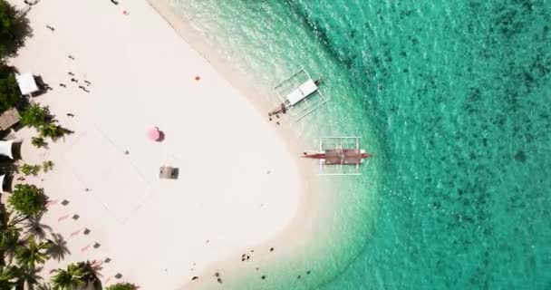 Aerial View Beautiful Beach Blue Lagoon Virgin Island Philippines — Stok video