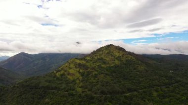 Mountain peaks covered with forest from above. Sri Lanka.