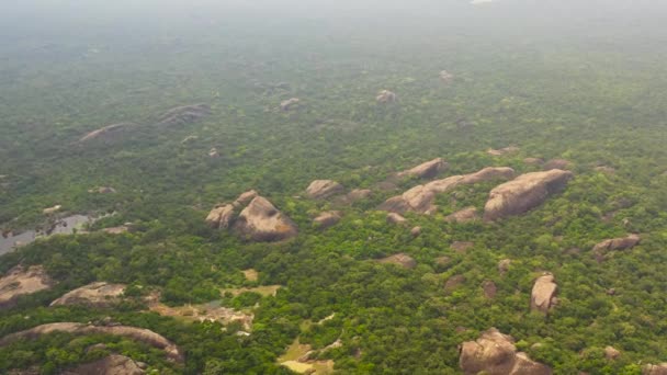 Rock Formations Rainforest Jungle National Park Sri Lanka — Stockvideo
