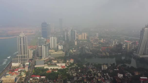 Aerial View Modern City Colombo Capital Sri Lanka — Stockvideo