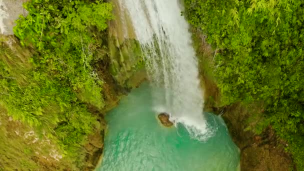 Wasserfall Regenwald Dschungel Von Oben Tropische Inambakan Wasserfälle Bergdschungel Philippinen — Stockvideo