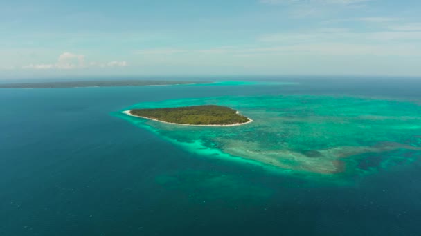 Seascape Tropické Ostrovy Bílými Plážemi Mezi Atoly Korálovými Útesy Výhled — Stock video