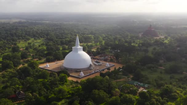 Aerial Drone Buddhist Stupa Temple Anuradhapura Sri Lanka — Vídeo de Stock