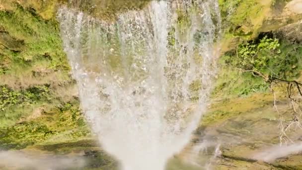Top View Beautiful Waterfall Rainforest Slow Motion Niludhan Falls Negros — Stockvideo