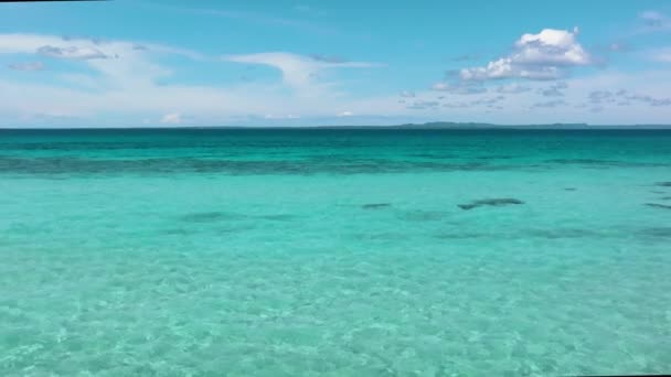 Tropical Blue Sea Slow Motion Blue Sky Clouds Seascape Aerial — Stok video