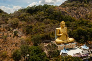 Buddha statue, Seated Buddha on rock. Sri Lanka.