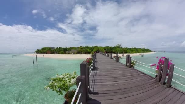 Beautiful Sandy Beach Blue Sea Malaysia Pompom Island — Stockvideo