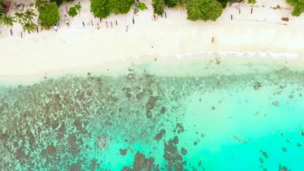 Tropical Landscape Beautiful Beach Blue Water Alorro Beach Philippines Samal — Video