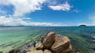 Tropical islands and blue sea. Borneo, Malaysia. Mamutik Beach.