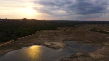 Sunset in the tropics of Sri Lanka view from above.