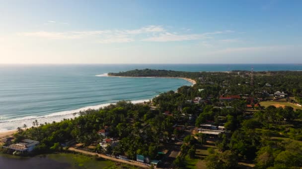 Panorama Coastal Resort Town Arugam Bay Sri Lanka City Beach — Stok Video
