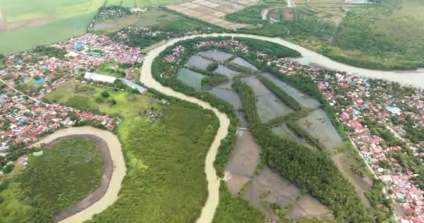 Top View Houses Farmers Farmland Agricultural Land Negros Philippines — Video
