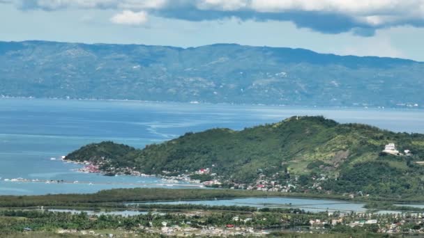 Costa Isla Negros Con Tierras Cultivo Ciudad Negros Filipinas — Vídeos de Stock