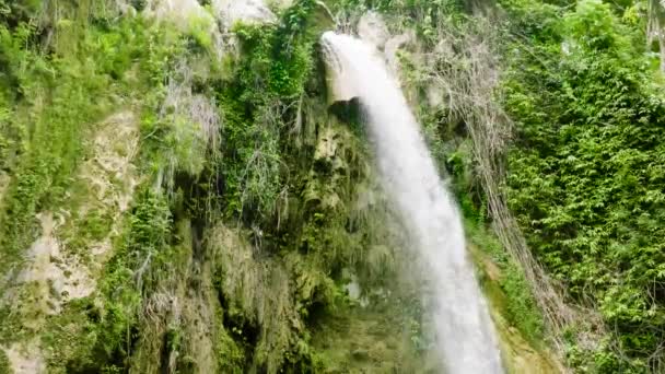 Waterfall Mountains Jungle Slow Motion Inambakan Falls Cebu Philippines — Stockvideo