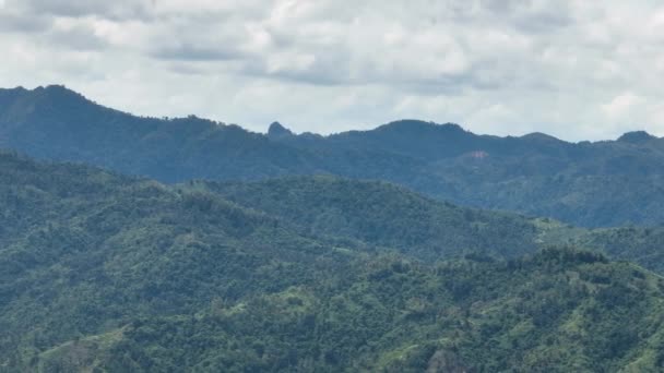 Mountain Landscape Slopes Covered Rainforest Jungle Negros Philippines — Stockvideo