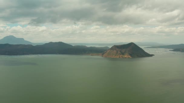 Вулкан Тааль Острові Середньому Озері Вигляд Повітря Лусон Філіппіни Тропічний — стокове відео